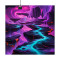 Ultraviolet Tectonic Garden original KOSVYRE art print displayed with binder clips