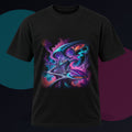 Vapor Arc Annex original KOSVYRE design on a black graphic tee against a graphite studio background