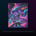 Vapor Arc Annex original KOSVYRE poster displayed in a dark psychedelic gallery setting