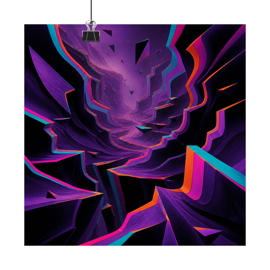 Velvet RGB Canyon original KOSVYRE art print displayed with binder clips