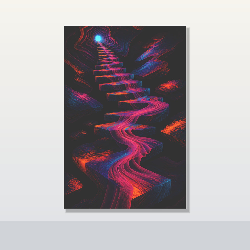 Velvet Signal Stair original KOSVYRE poster shown on a clean unframed display