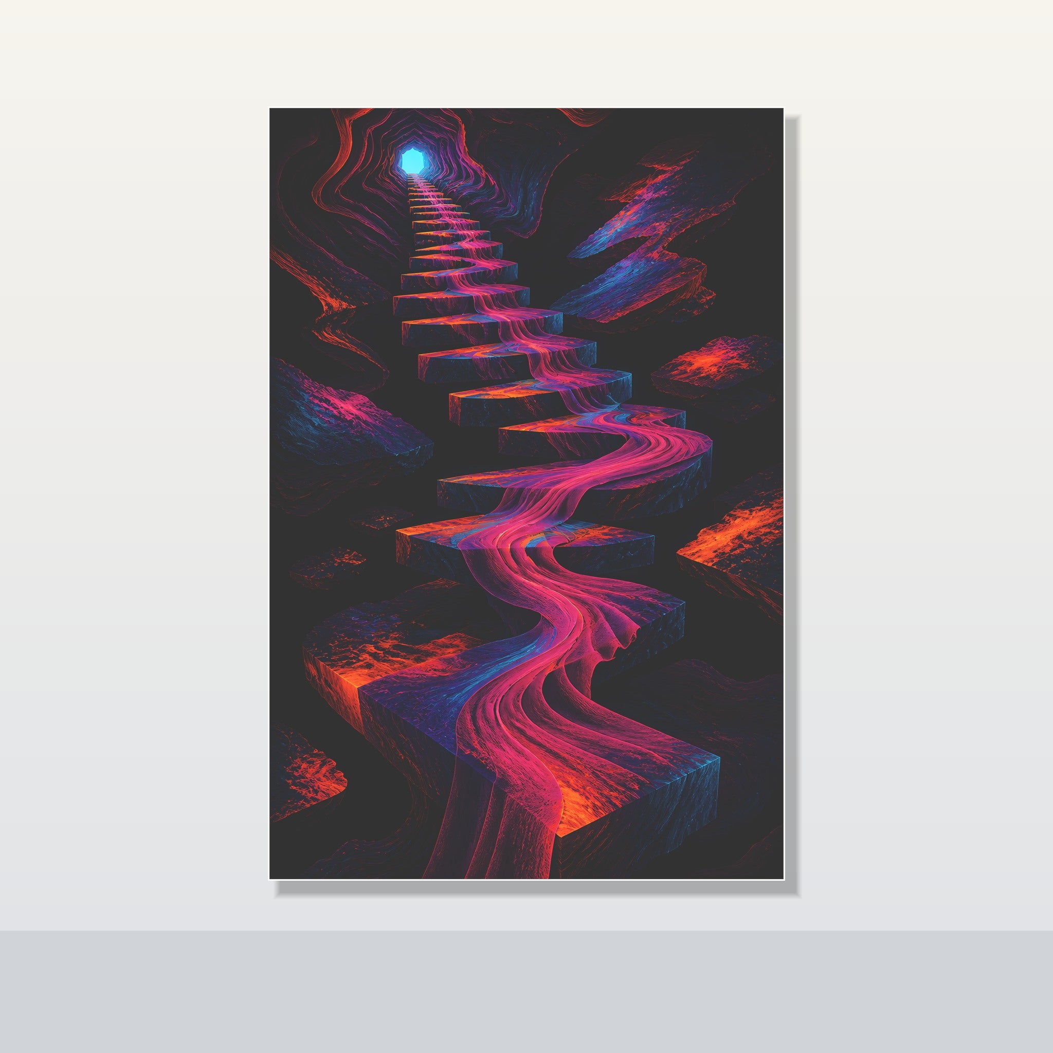 Velvet Signal Stair original KOSVYRE poster shown on a clean unframed display