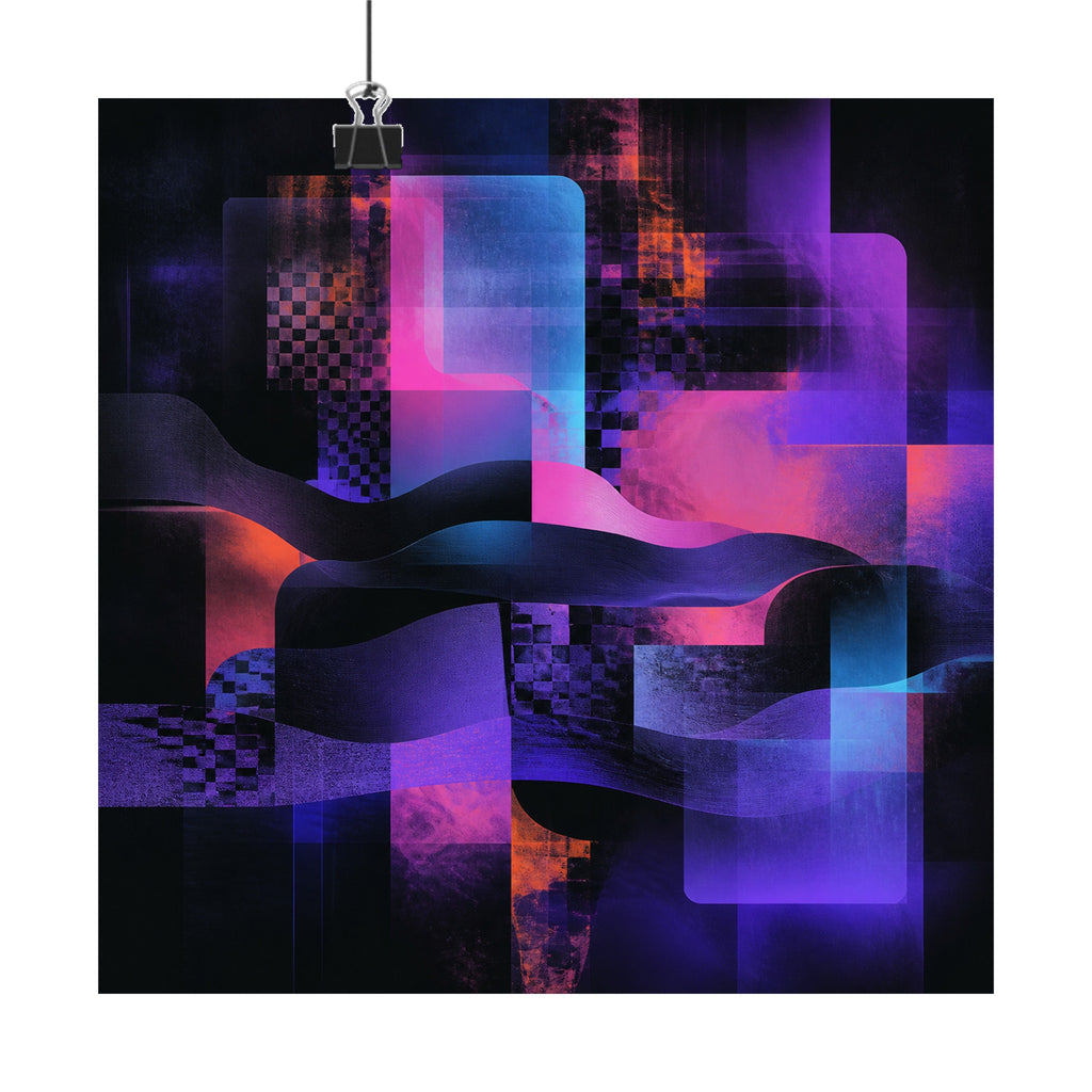 Velvet Static Memory original KOSVYRE art print displayed with binder clips