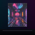 Velvet Transit original KOSVYRE poster displayed in a dark psychedelic gallery setting