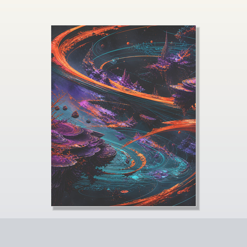 Vermilion Orbital Reef original KOSVYRE poster shown on a clean unframed display