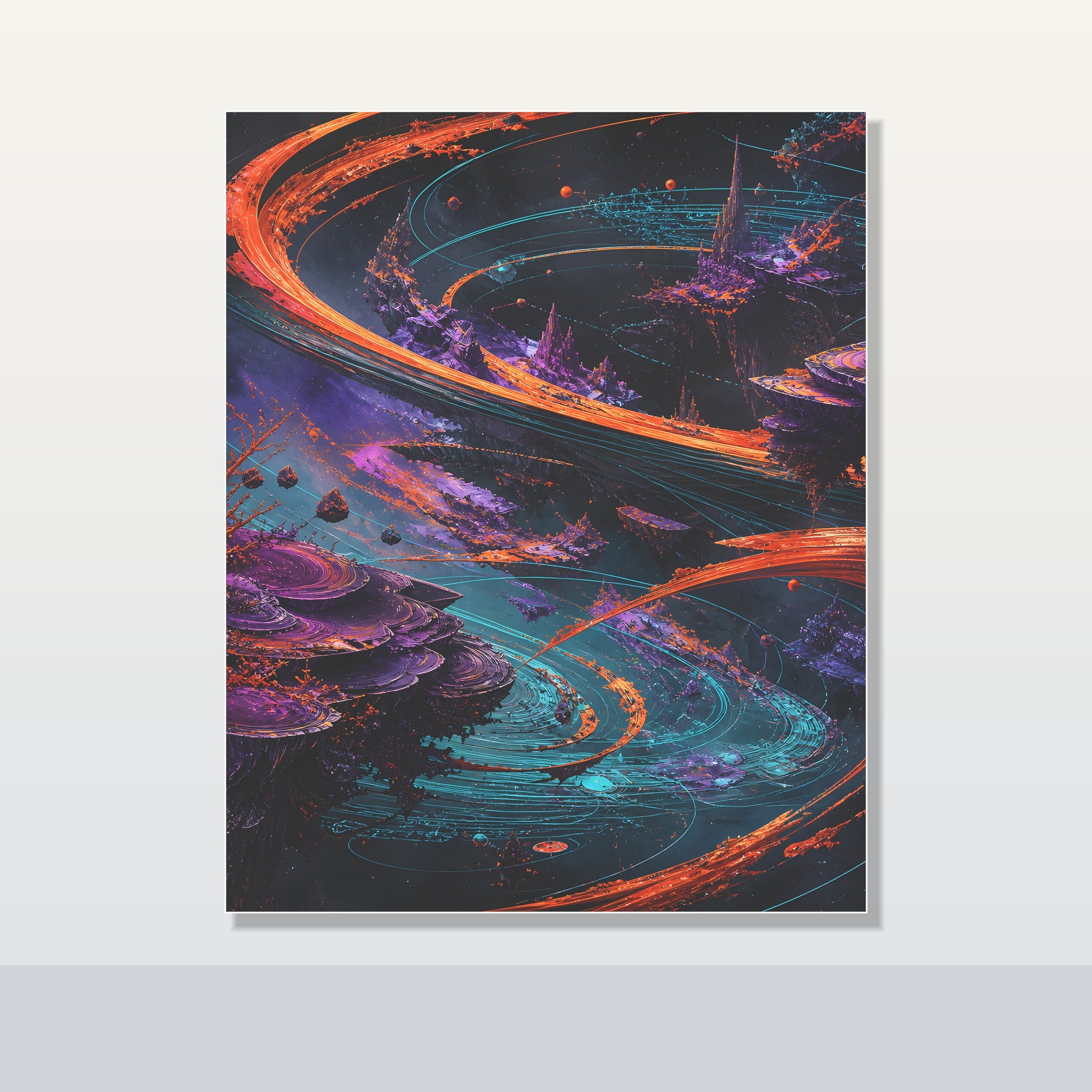 Vermilion Orbital Reef original KOSVYRE poster shown on a clean unframed display