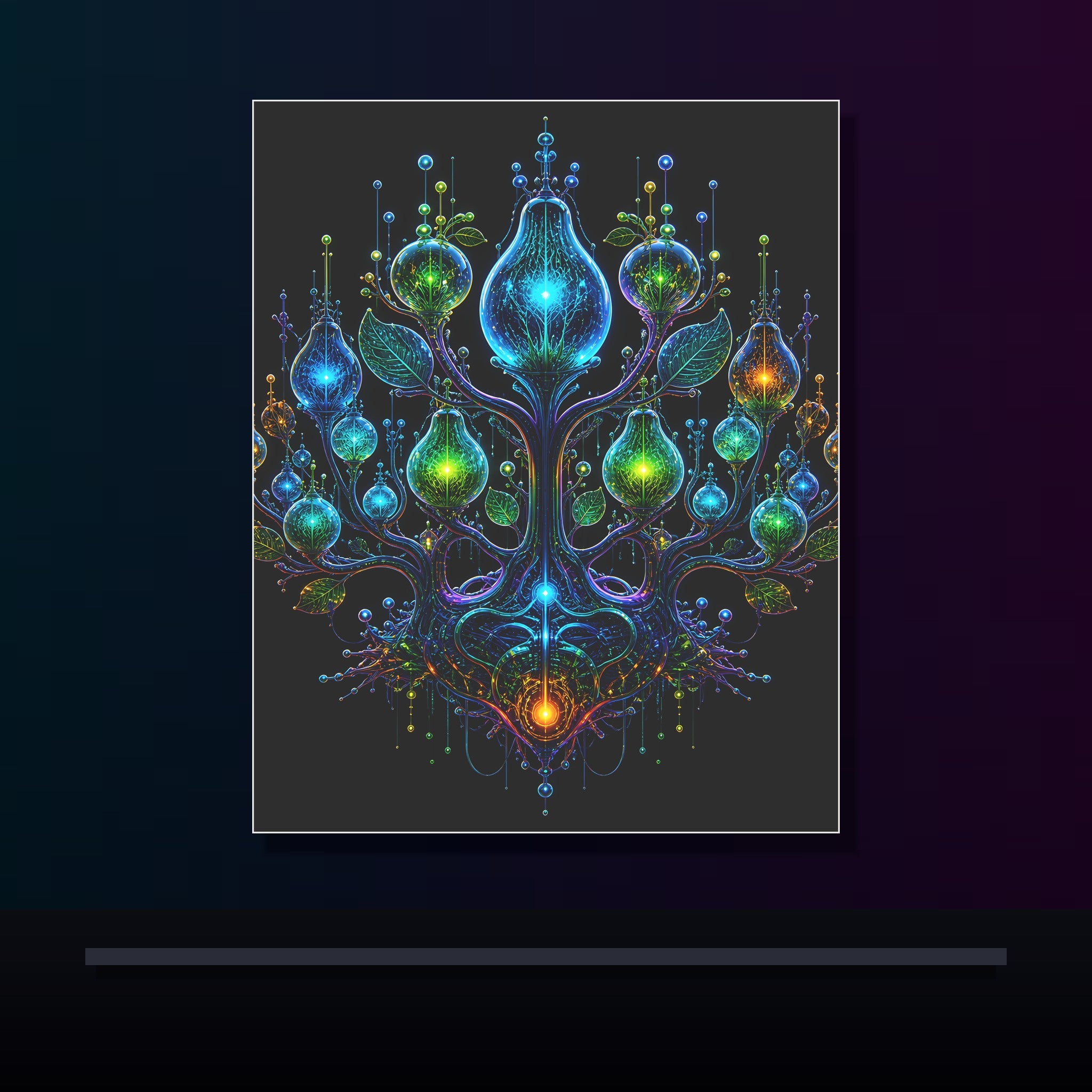 Weather Inside a Room original KOSVYRE poster displayed in a dark psychedelic gallery setting