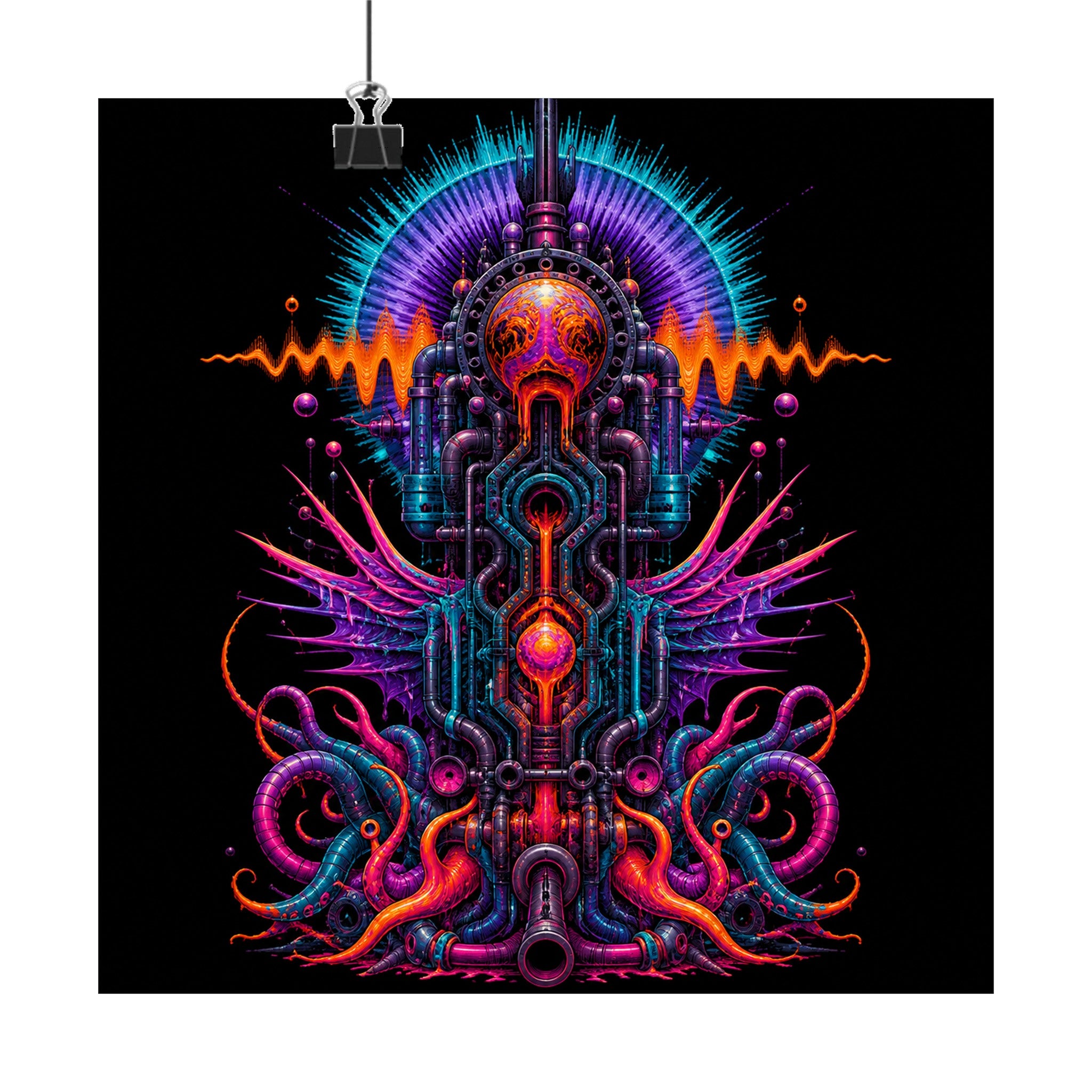 Wild Type Frequency original KOSVYRE art print displayed with binder clips