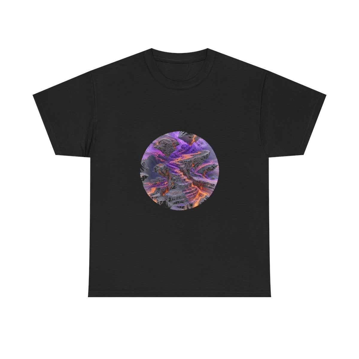 Twin Horizon Error KOSVYRE graphic tee product mockup, front view