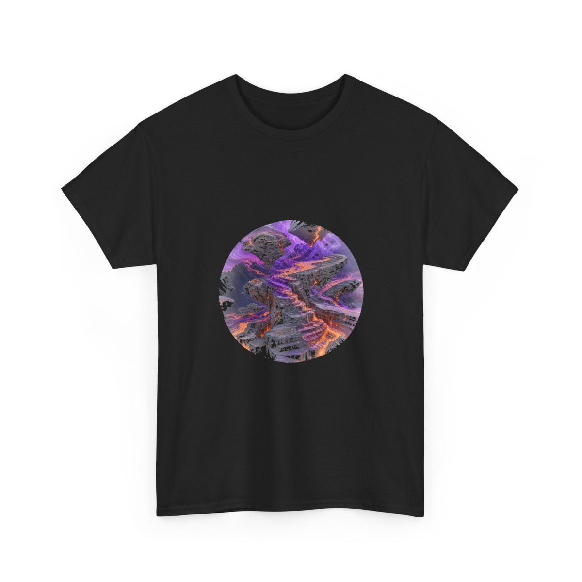 Twin Horizon Error KOSVYRE graphic tee product mockup, alternate front view