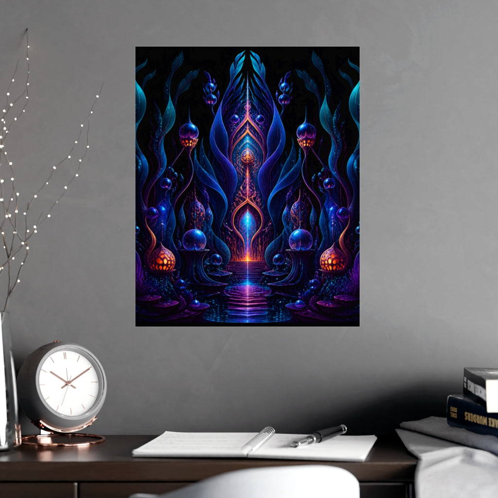 Ultraviolet Kelp Cathedral KOSVYRE poster product mockup, alternate view
