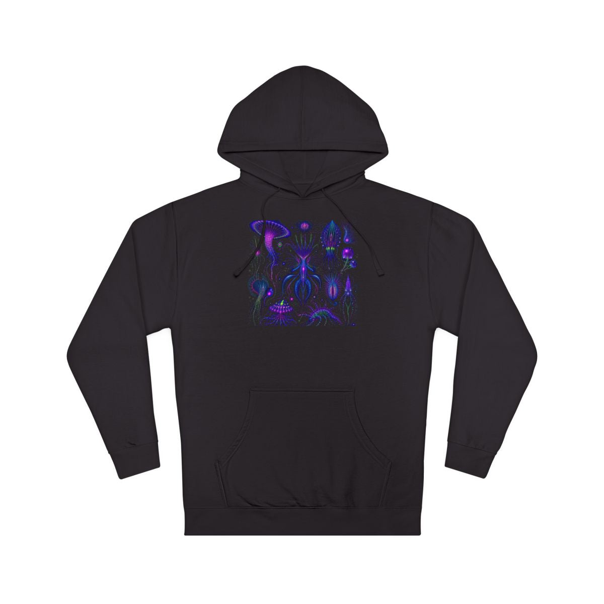 Ultraviolet Menagerie KOSVYRE hoodie product mockup, front view