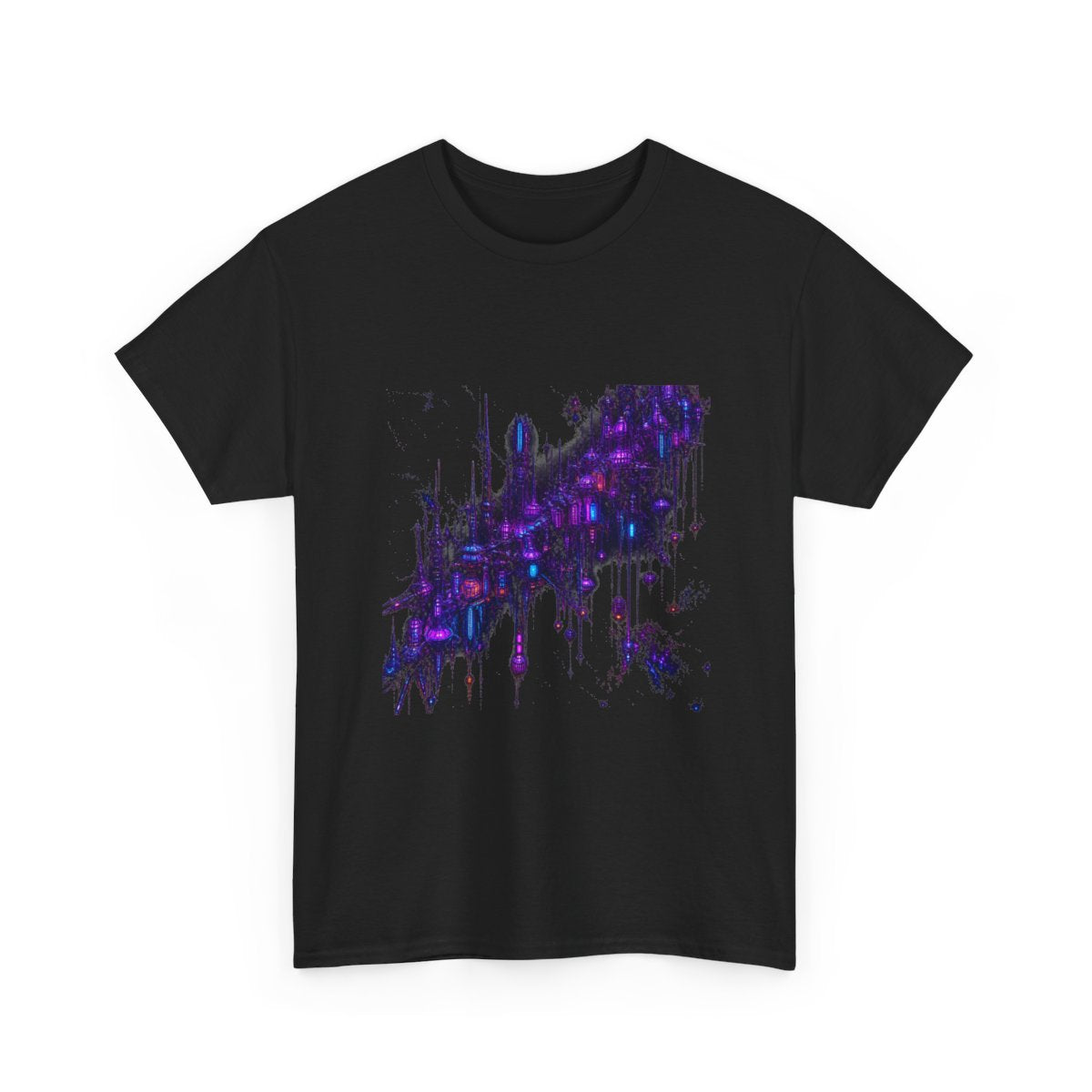 Ultraviolet Rookery KOSVYRE graphic tee product mockup, alternate front view