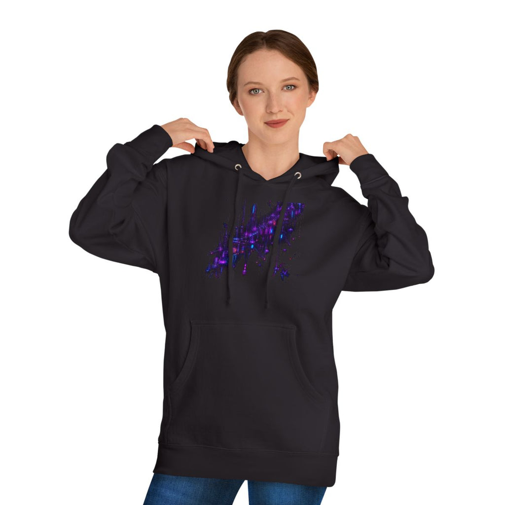 Ultraviolet Rookery KOSVYRE hoodie product mockup, person 1 front view
