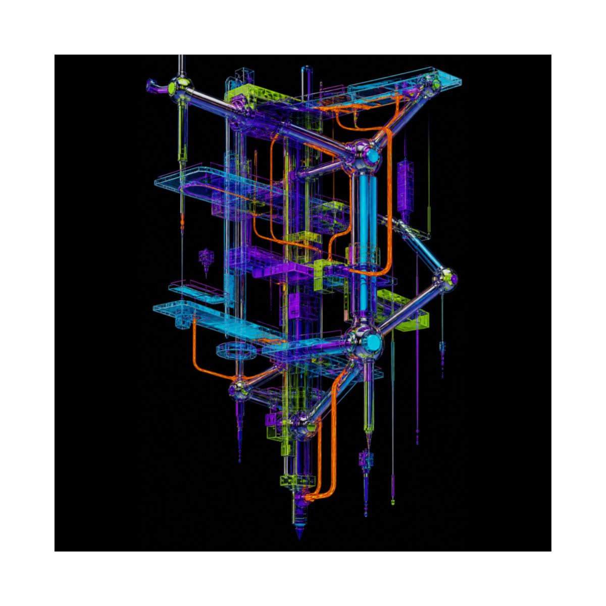 Ultraviolet Scaffold KOSVYRE art print product mockup, front view