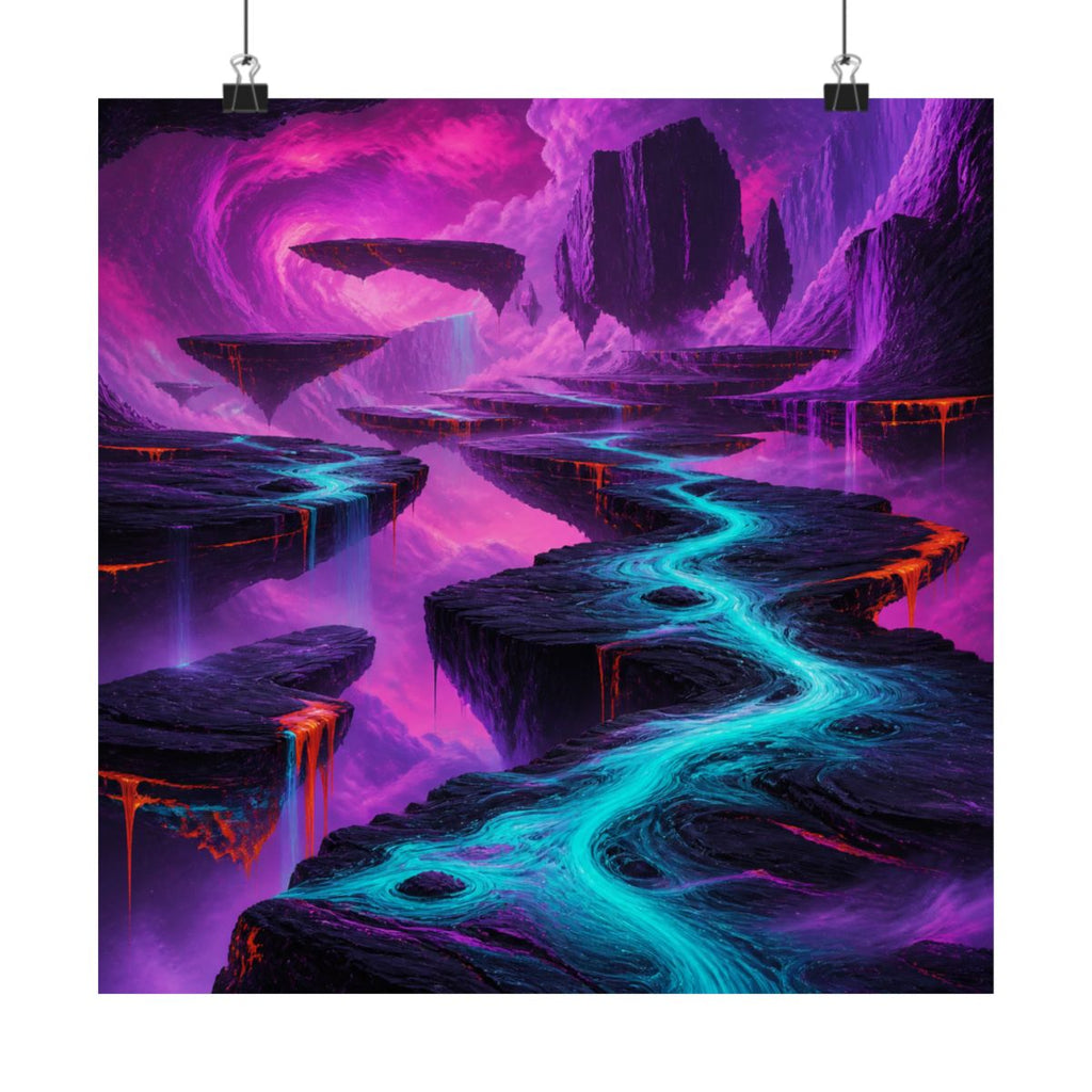 Ultraviolet Tectonic Garden KOSVYRE art print product mockup, alternate front view