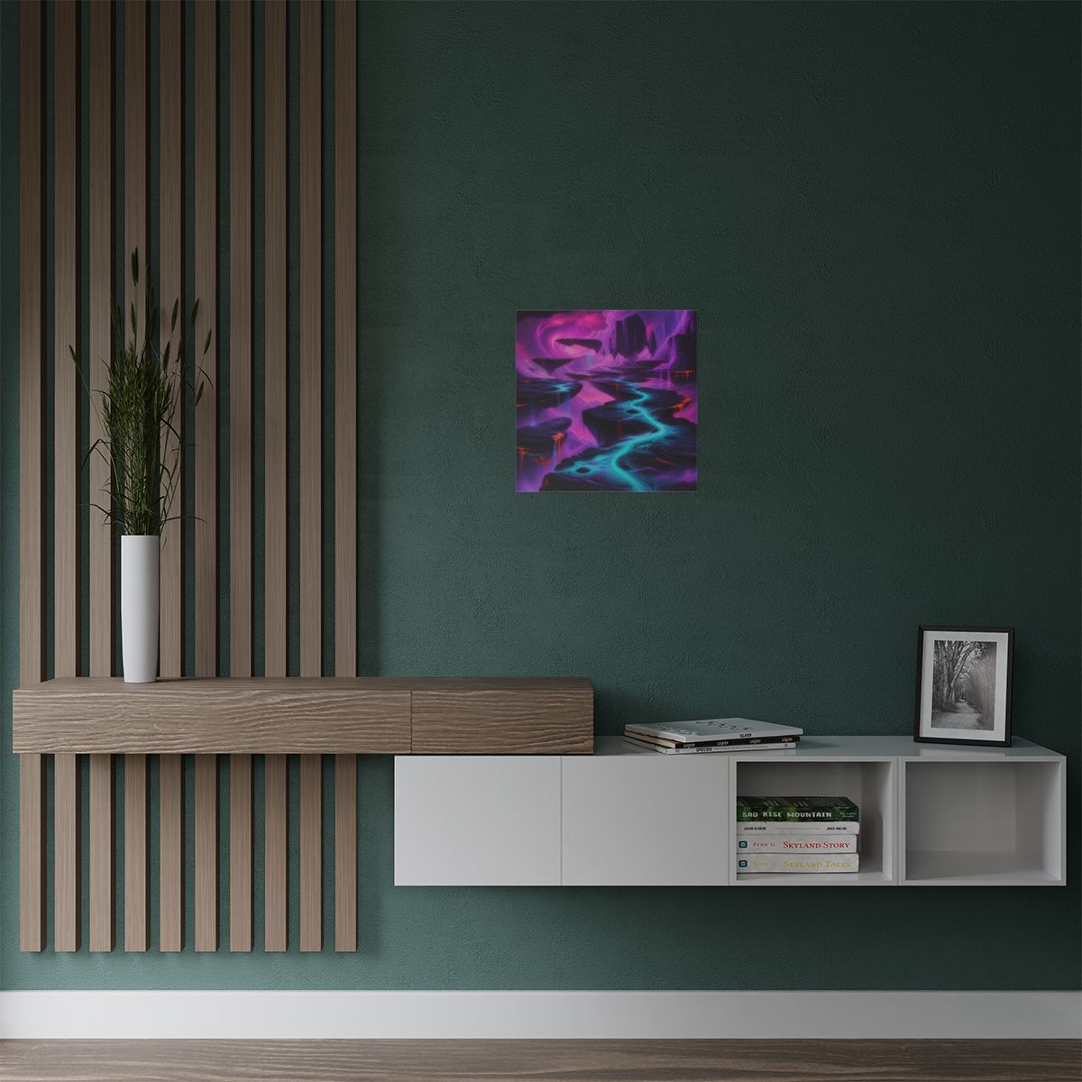 Ultraviolet Tectonic Garden KOSVYRE art print product mockup, alternate view