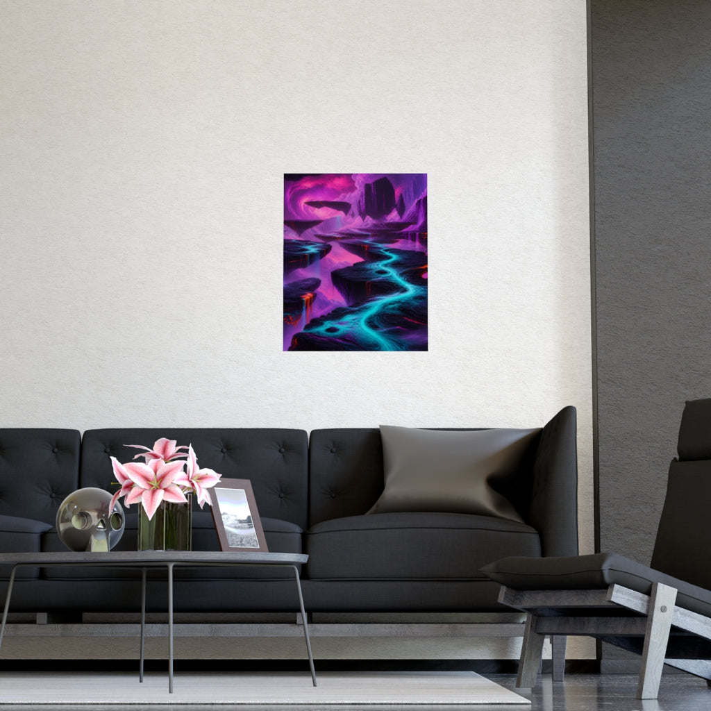 Ultraviolet Tectonic Garden KOSVYRE poster product mockup, detail view