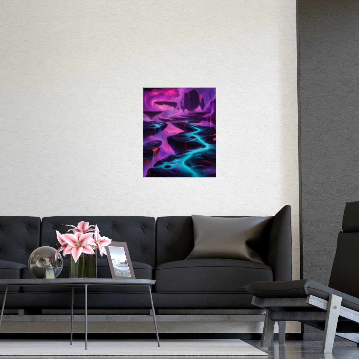 Ultraviolet Tectonic Garden KOSVYRE poster product mockup, detail view