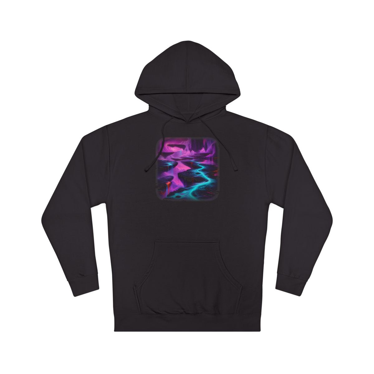 Ultraviolet Tectonic Garden KOSVYRE hoodie product mockup, front view