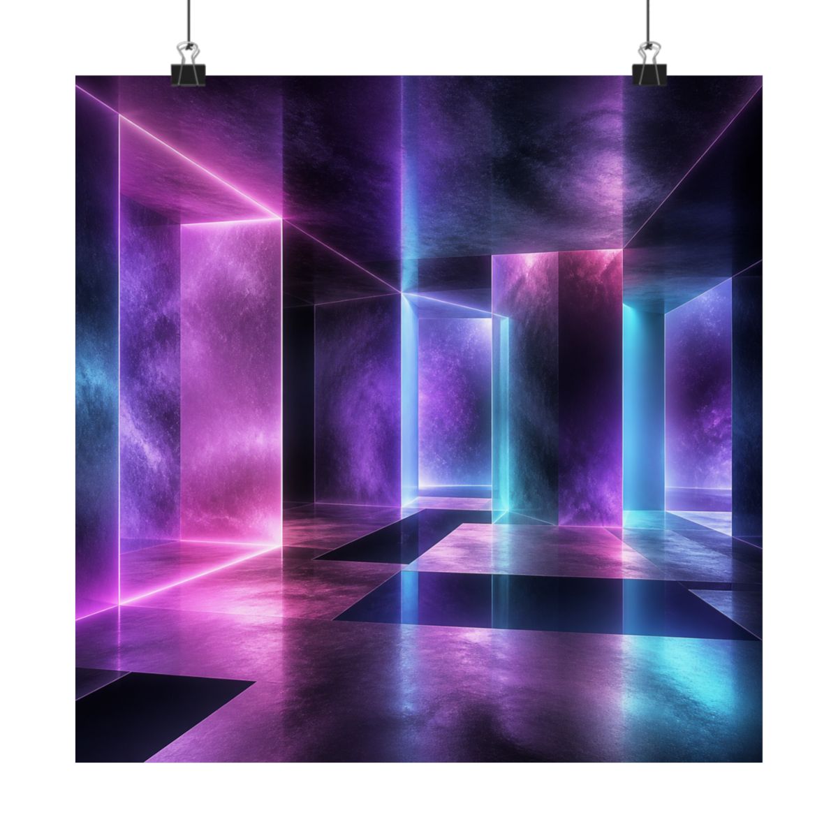 Ultraviolet Waiting Room KOSVYRE art print product mockup, alternate front view