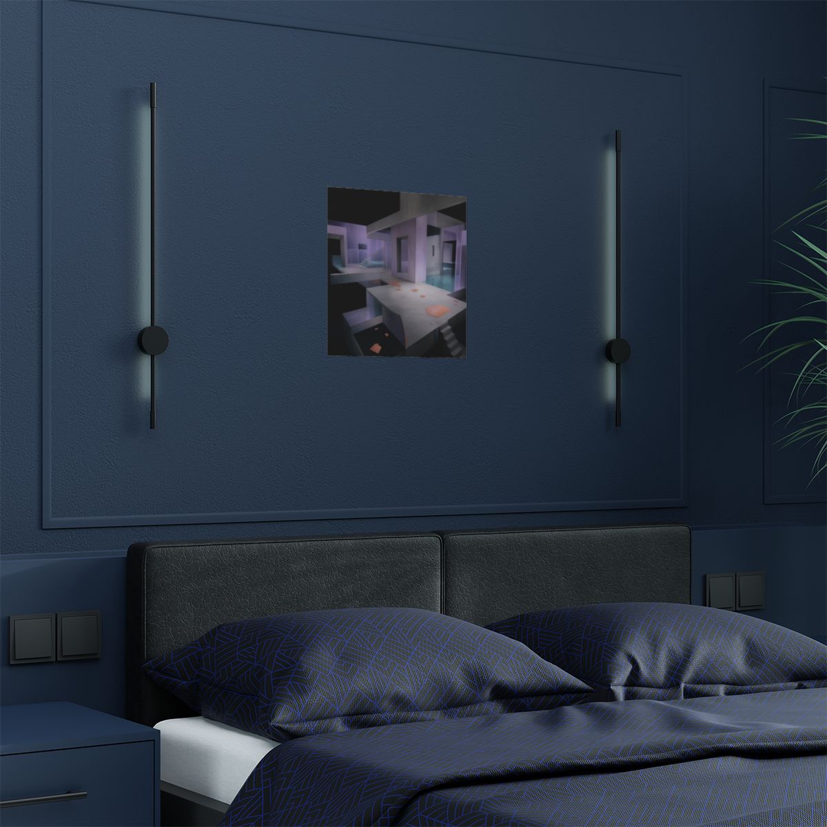 Vaporless Memory Hall KOSVYRE art print product mockup, detail view