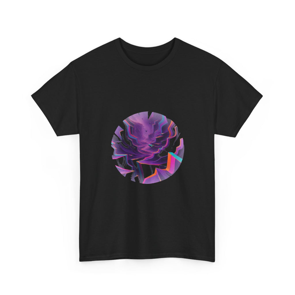 Velvet RGB Canyon KOSVYRE graphic tee product mockup, alternate front view