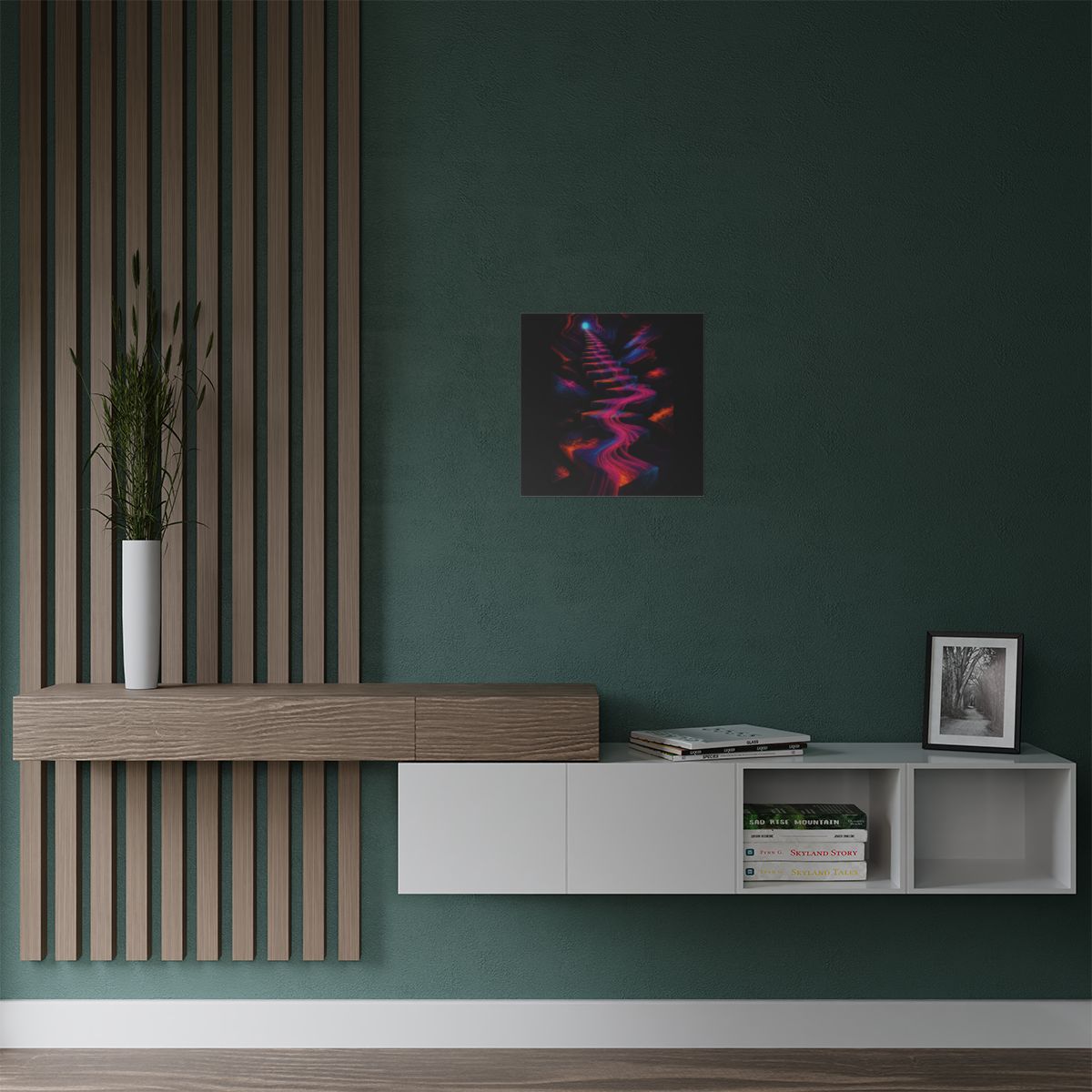 Velvet Signal Stair KOSVYRE art print product mockup, alternate view