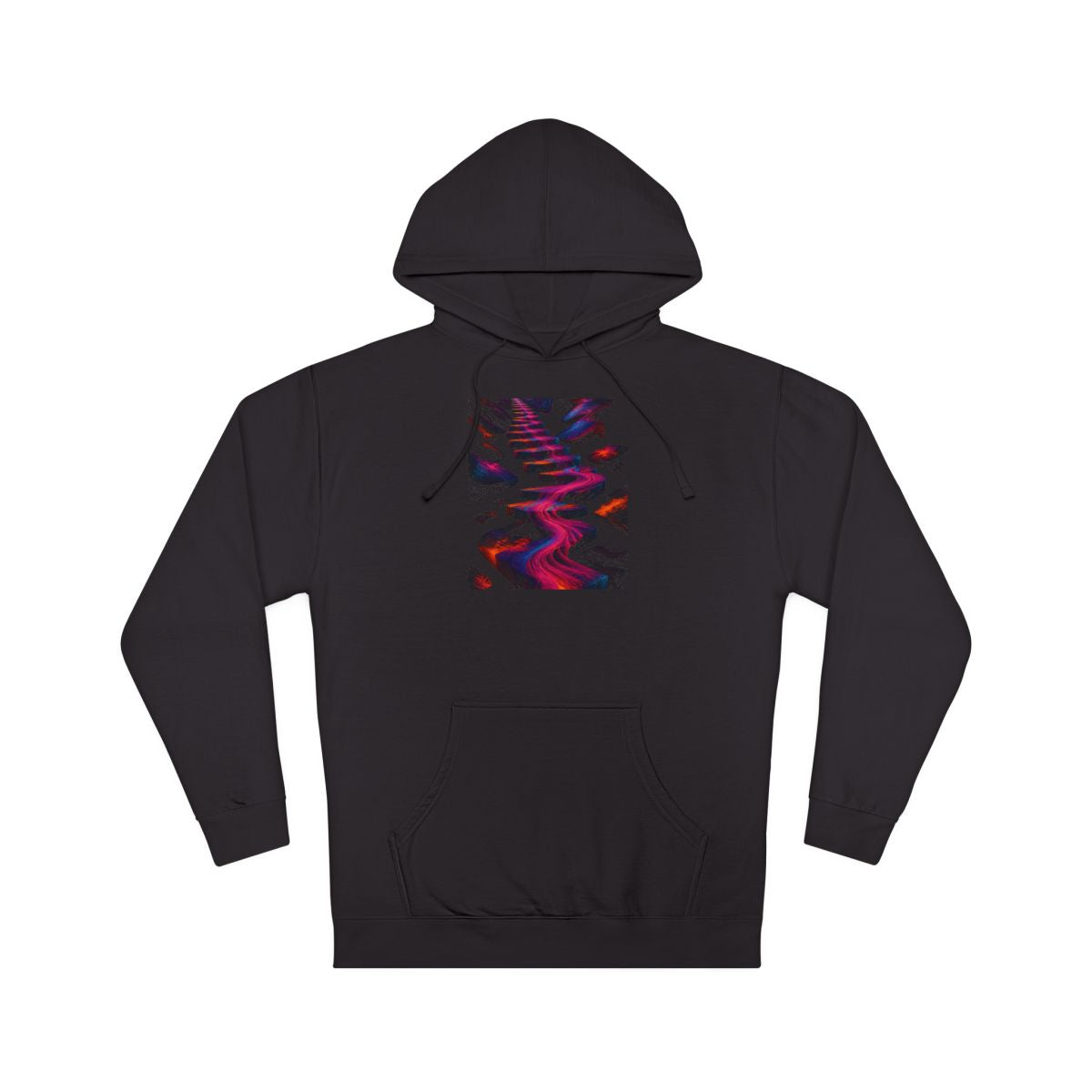 Velvet Signal Stair KOSVYRE hoodie product mockup, front view