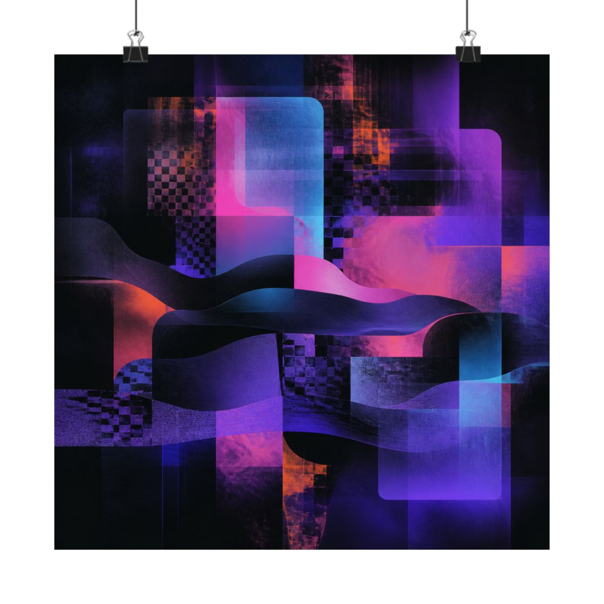 Velvet Static Memory KOSVYRE art print product mockup, alternate front view