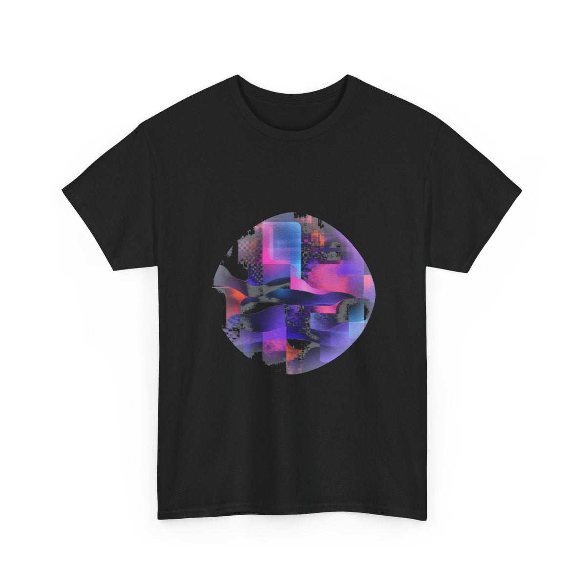 Velvet Static Memory KOSVYRE graphic tee product mockup, alternate front view