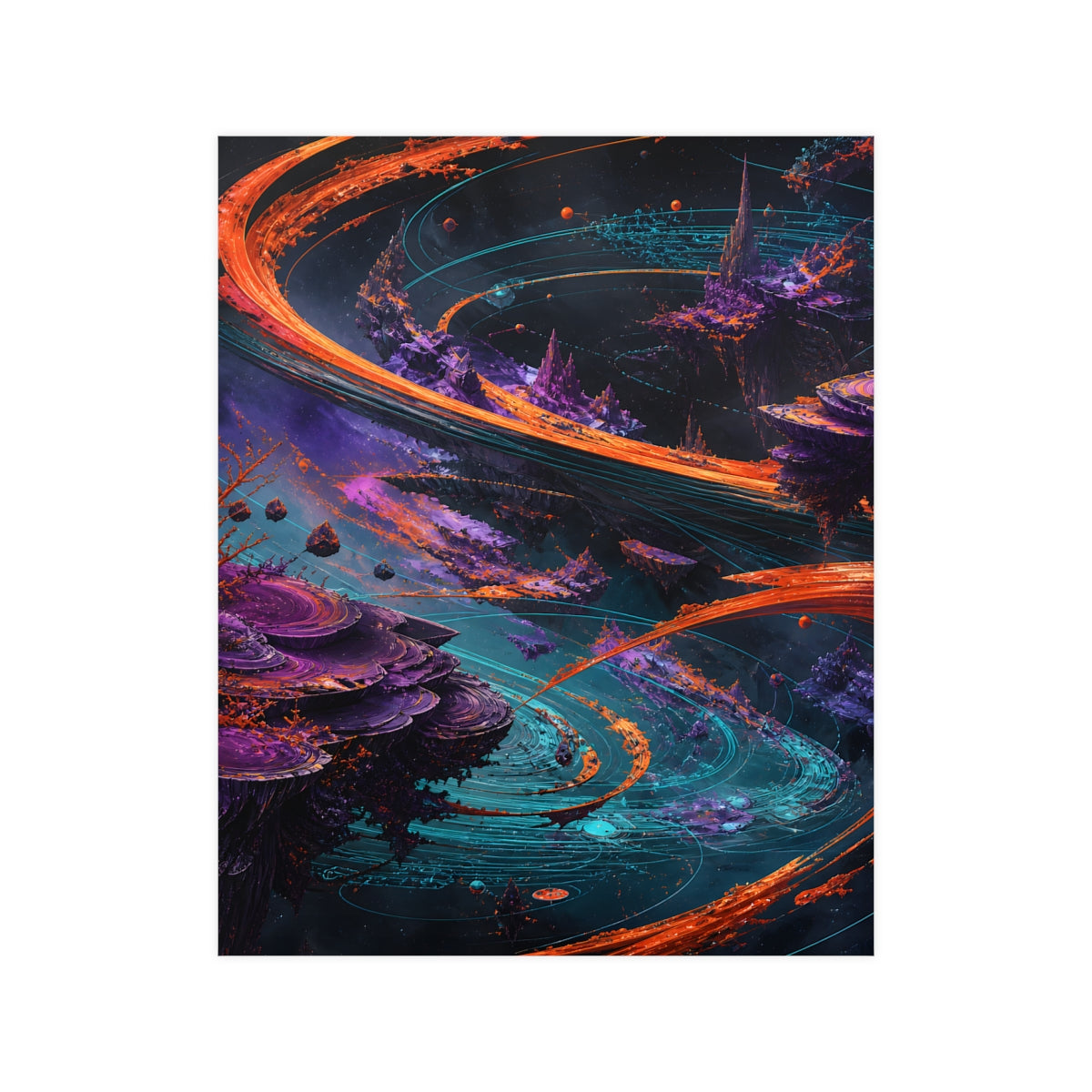Vermilion Orbital Reef KOSVYRE poster product mockup, front view