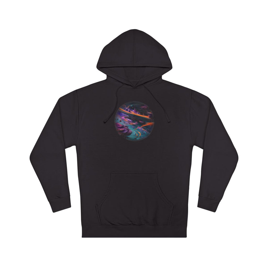 Vermilion Orbital Reef KOSVYRE hoodie product mockup, front view