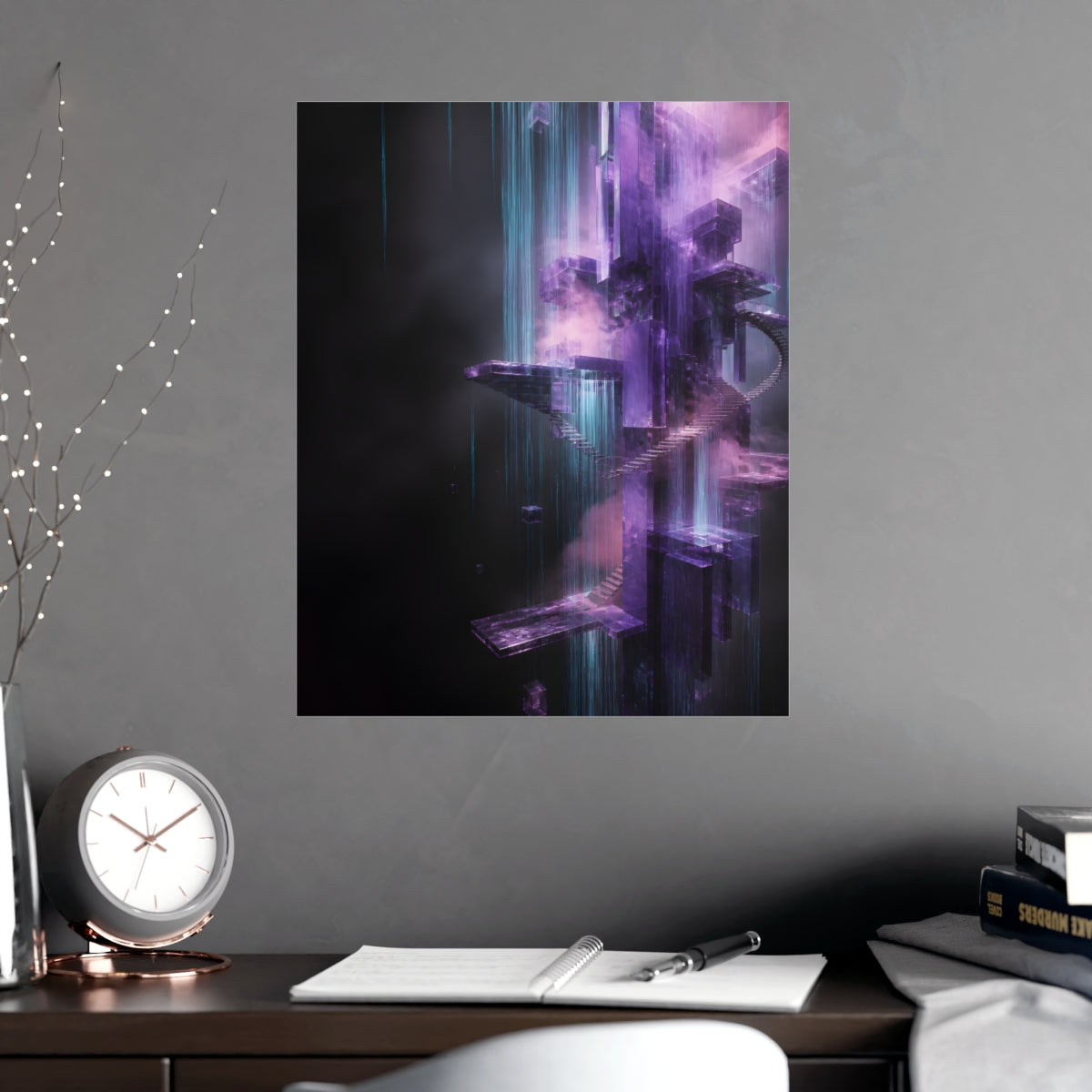 Violet Archive of Rain KOSVYRE poster product mockup, alternate view