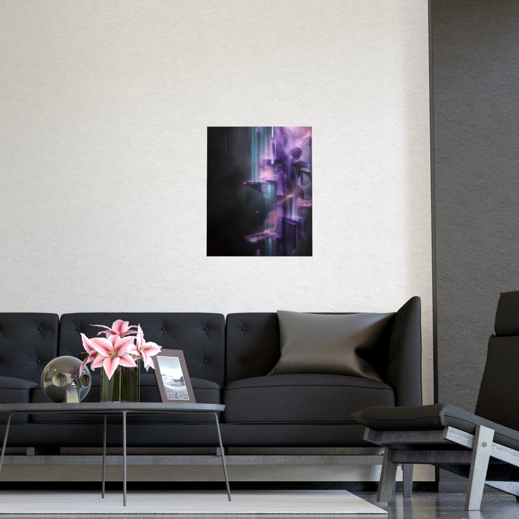 Violet Archive of Rain KOSVYRE poster product mockup, detail view