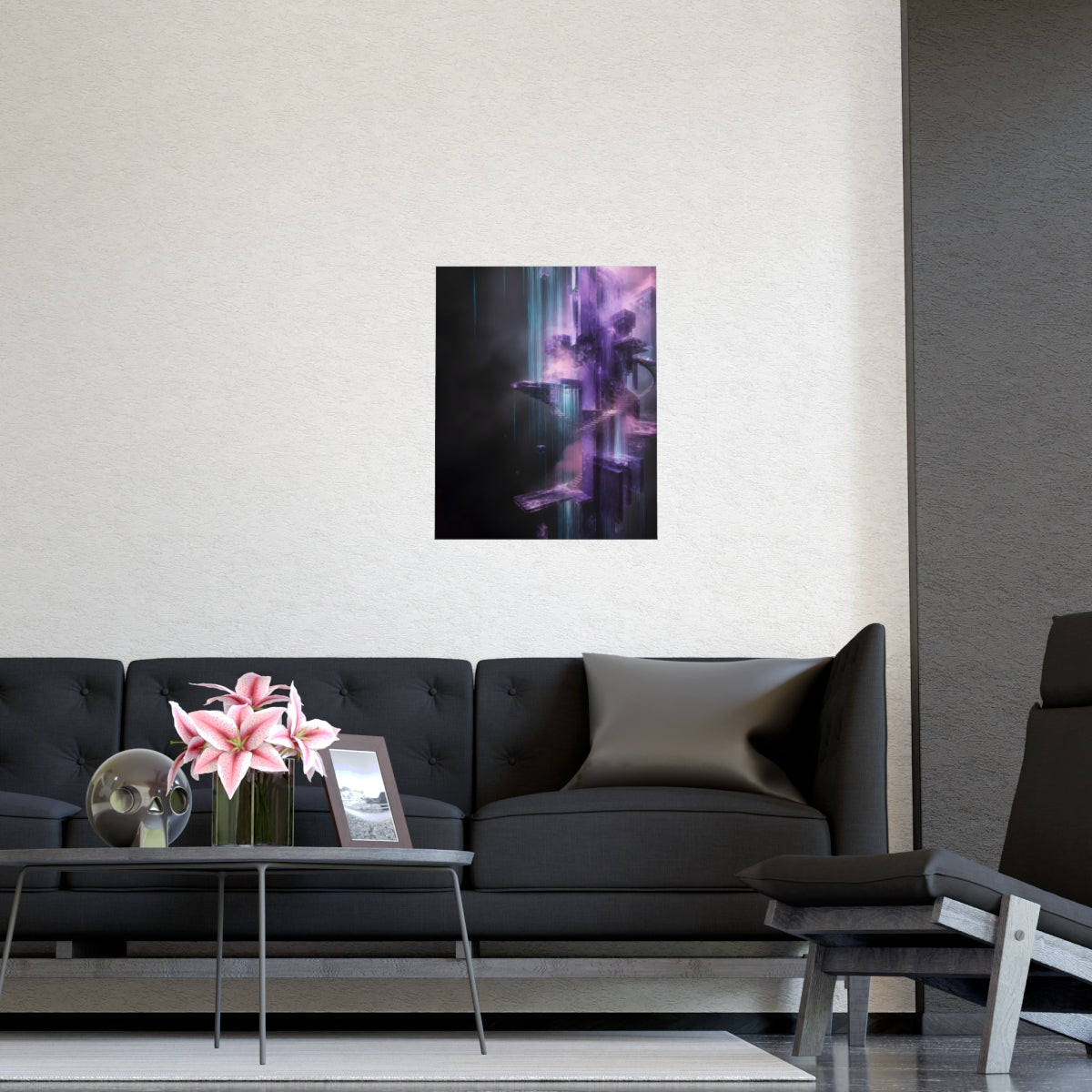 Violet Archive of Rain KOSVYRE poster product mockup, detail view