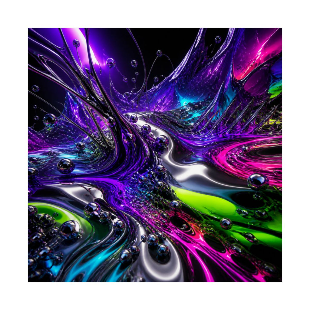Violet Ferrofluid Garden KOSVYRE art print product mockup, front view