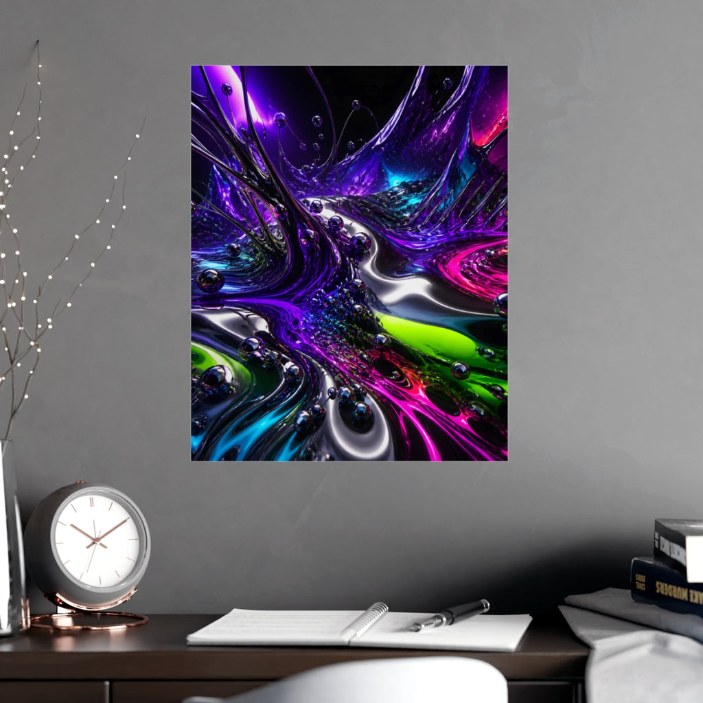 Violet Ferrofluid Garden KOSVYRE poster product mockup, alternate view