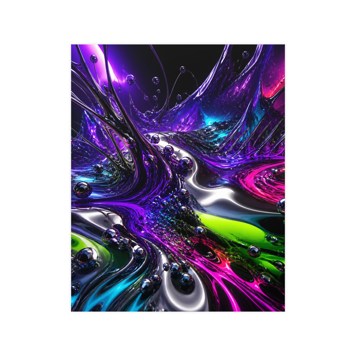 Violet Ferrofluid Garden KOSVYRE poster product mockup, front view